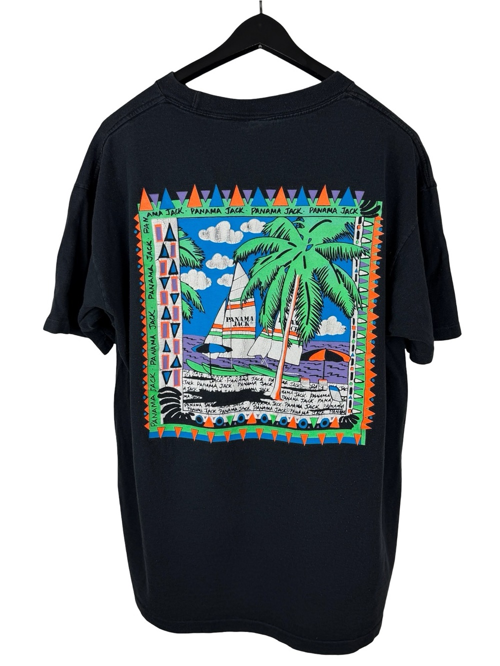 Vintage 90s Panama Jack Sailboat Palm Tree Tourist Graphic Shirt Size XL